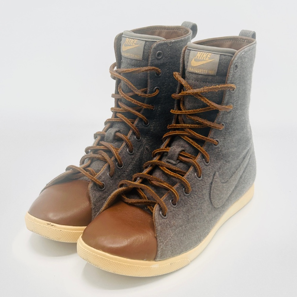 Nike Racquette Mid, Grey/Brown, Leather laces, women’s size 7.5